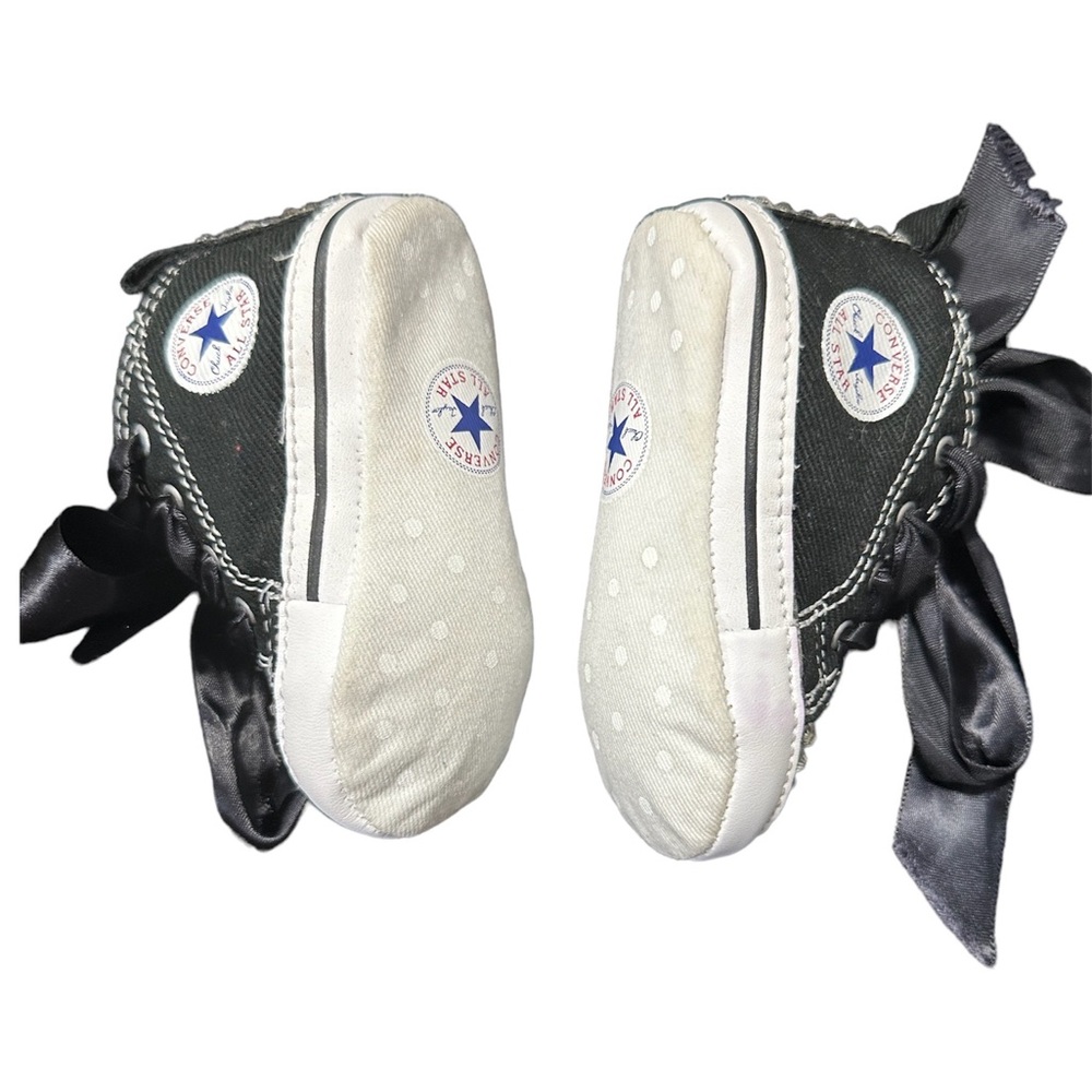 Infants Chuck Taylor Converse Bedazzled Stones w/ Ribbon Laces Size 2C - Picture 5 of 5